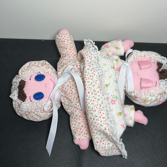 Vintage Topsy Turvy Doll Floral Fabric Two Face Reversible Rag Doll - Picture 5 of 7